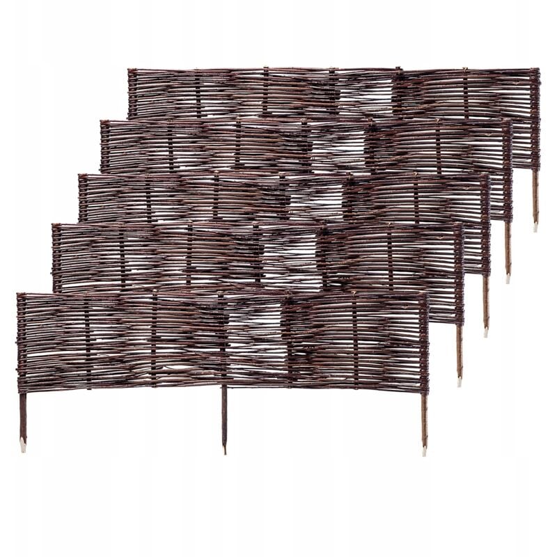 KADAX Palissades en Osier Naturel pour Jardin, Clôtures Décoratives pour Délimiter, Orner et Sublimer Votre Espace Exterieur (100 x 40 cm, Lot de 5)