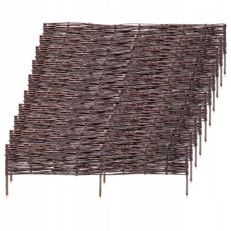 KADAX Palissades en Osier Naturel pour Jardin, Clôtures Décoratives pour Délimiter, Orner et Sublimer Votre Espace Exterieur (120 x 20 cm, Lot de 10)