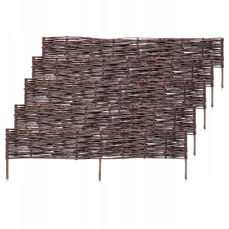 Palissades en Osier Naturel pour Jardin, Clôtures Décoratives pour Délimiter, Orner et Sublimer Votre Espace Exterieur (120 x 20 cm, Lot de 5) - Kadax