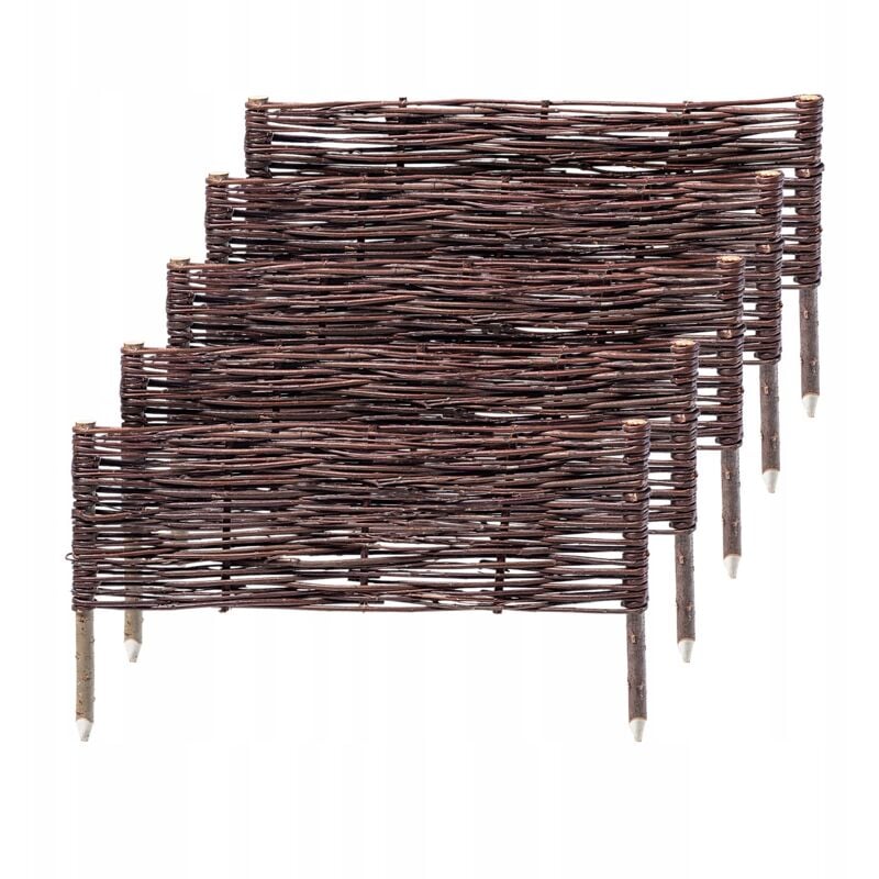 Kadax - Palissades en Osier Naturel pour Jardin, Clôtures Décoratives pour Délimiter, Orner et Sublimer Votre Espace Exterieur (60 x 20 cm, Lot de 5)