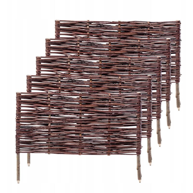 KADAX Palissades en Osier Naturel pour Jardin, Clôtures Décoratives pour Délimiter, Orner et Sublimer Votre Espace Exterieur (60 x 40 cm, Lot de 5)