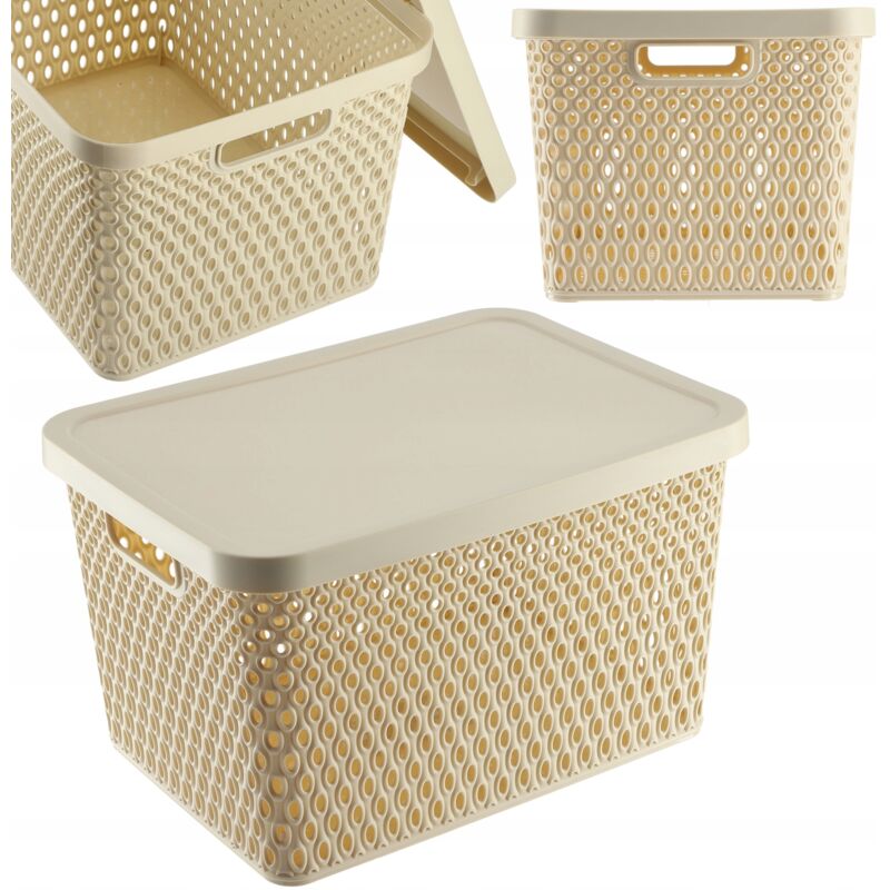Panier avec Couvercle Organisateur Boîte de Rangement 18L - Kadax