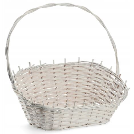 KADAX Panier cadeau universel en osier tressé de qualité supérieure - Panier de rangement tressé - Panier de présentation (blanc, grand)