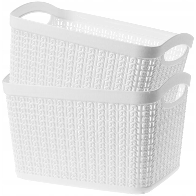 KADAX Panier Conteneur Panier En Plastique Blanc 6,6L 2 pcs