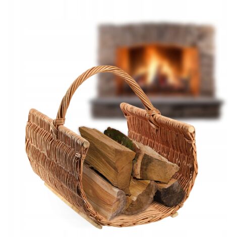 KADAX Panier en osier pour bois de chauffage