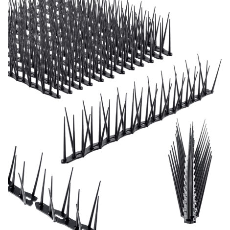 KADAX Paquete de 12 Palomas repelentes de pájaros de plástico para balcón, ventana, techo, jardín, repelente de pájaros, protección contra palomas, negro