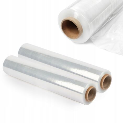 KADAX Película Estirable Transparente 2 Unidades 300 x 50 cm 3 kg Transporte de Almacén de Muebles Película de Envoltura Resistente