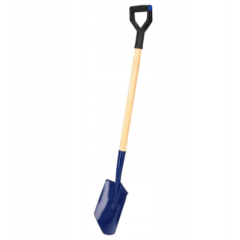 Kadax - Pelle de jardin avec encoches et poignée en d, pelle à creuser, pelle de jardin avec manche en bois, pelle funéraire pour jardin (pointe)