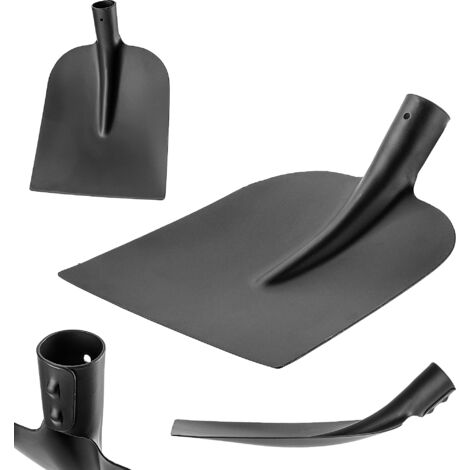 KADAX Pelle de jardin sans poignée, robuste, pour le jardin, universelle, sans manche, pelle à sable en acier, noire 34 x 24,5 cm