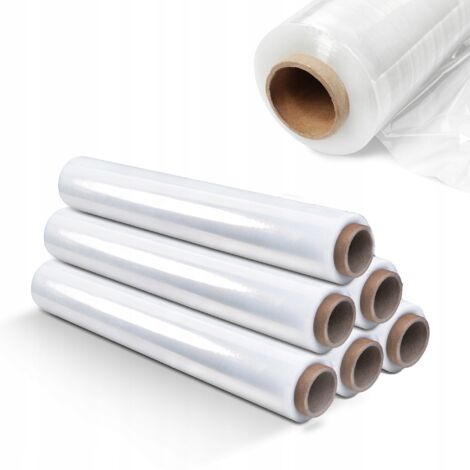 KADAX Pellicola estensibile trasparente Confezione da 6 300 x 50 cm 3 kg Mobili Magazzino Trasporto Pellicola da imballaggio resistente