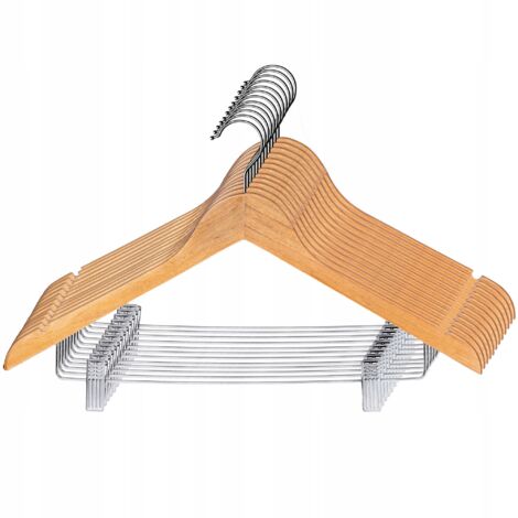 KADAX Perchas de madera con clips 12uds