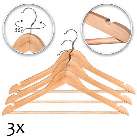KADAX Perchas de madera Juego de perchas de 3 piezas