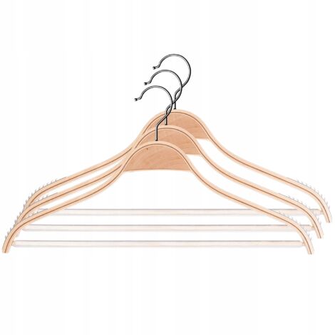 KADAX Perchas de madera para ropa laminada, 3 piezas
