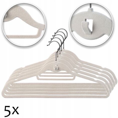 KADAX Perchas Flocadas 5 Piezas Gris Claro