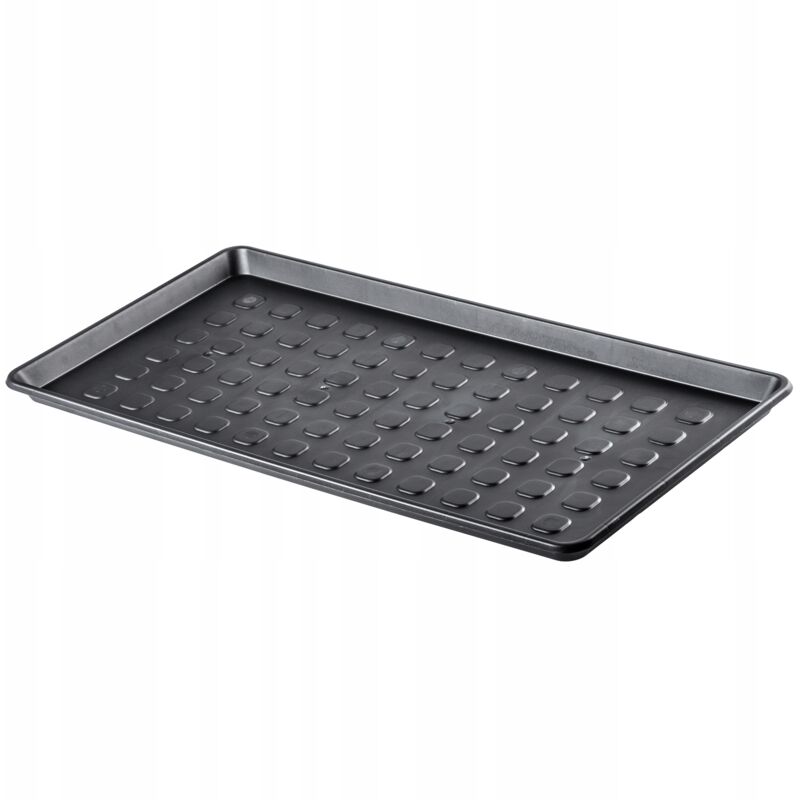 Kadax - Plateau à chaussures rectangulaire en plastique - 75,5 x 38 cm - Antidérapant - Léger - Pour pot de fleurs - Noir