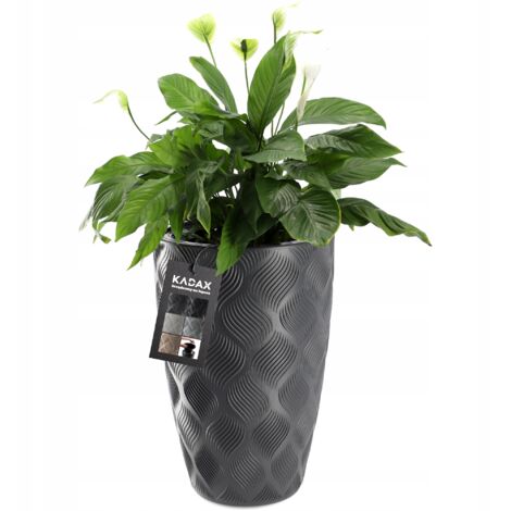 KADAX Pot de Fleur avec Insert Pot de Fleur de Jardin Anthracite 58,5 cm