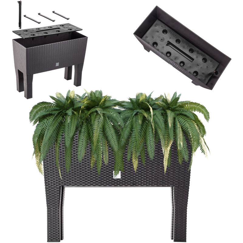 Pot De Fleur Boîte 60cm Insert Sur Pieds Marron - Kadax