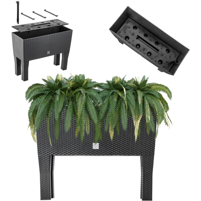 Kadax - Pot de Fleur Boîte 80cm Insert avec Pieds Anthracite