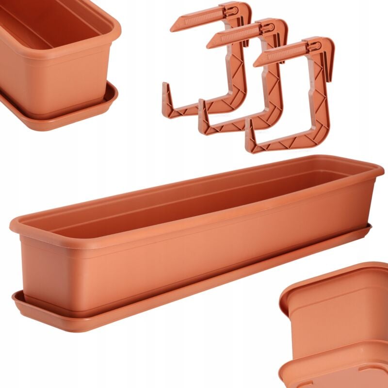 Pot de Fleur de Balcon 80cm avec Poignées - Kadax