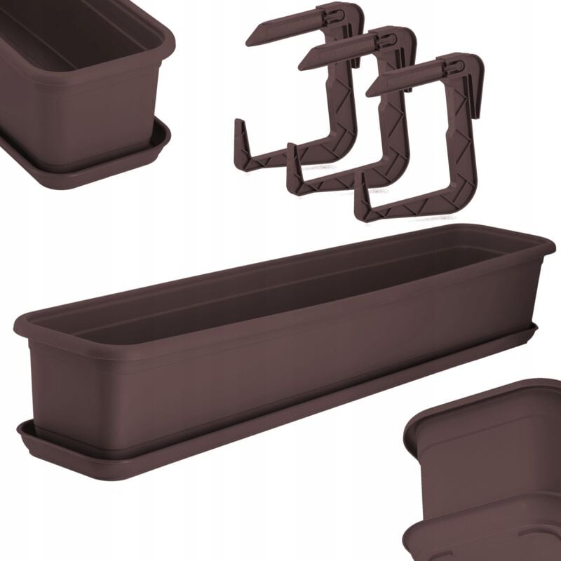 Kadax - Pot de Fleur de Balcon 80cm avec Poignées