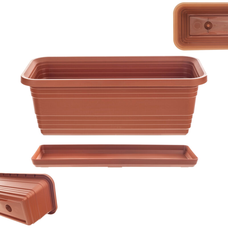 Pot de Fleur de Balcon Pot de Fleur 40 cm + Socle en Brique - Kadax