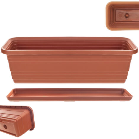 KADAX Pot de Fleur de Balcon Pot de Fleur 50 cm + Support en Brique