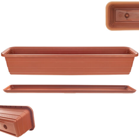 KADAX Pot de Fleur de Balcon Pot de Fleur 80cm + Support en Brique