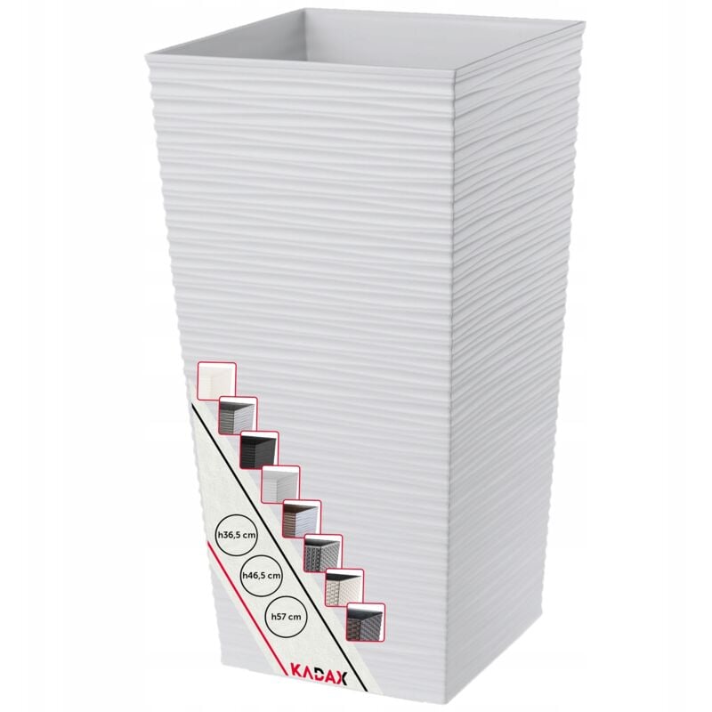 Pot de Fleur Haut, Grande Jardiniere en Plastique pour Une Décoration Interieure et Exterieure Moderne et Élégante, Bac à Fleur (46.5 cm, Blanc)