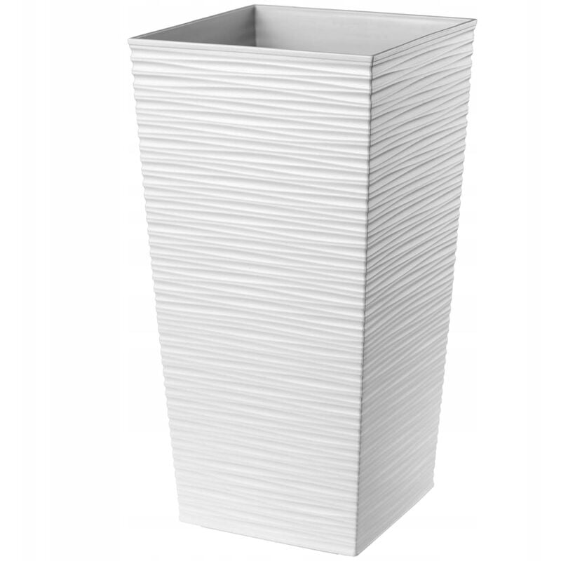 Pot de Fleur Haut, Grande Jardiniere en Plastique pour Une Décoration Interieure et Exterieure Moderne et Élégante, Bac à Fleur (68 cm, Blanc) - Kadax