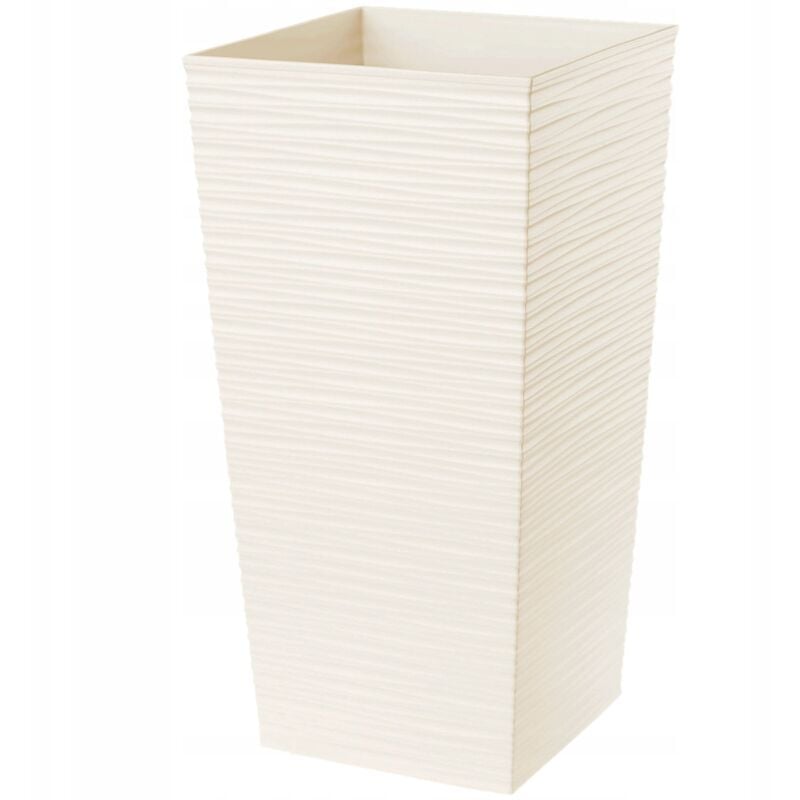 Pot de Fleur Haut, Grande Jardiniere en Plastique pour Une Décoration Interieure et Exterieure Moderne et Élégante, Bac à Fleur (68 cm, Crème) - Kadax