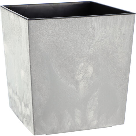 KADAX Pot de Fleur Pot de Fleur 19 cm Couvercle avec Insert Support de Fleur en Plastique Gris
