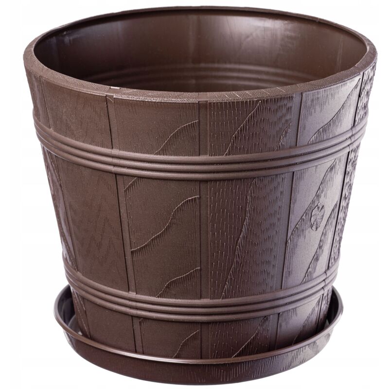 Pot de Fleur Pot de Fleur 42 cm Couvercle en Bois Support de Fleur en Plastique - Kadax