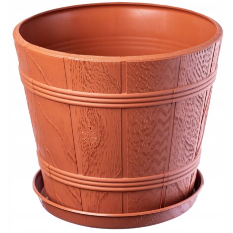 KADAX Pot de Fleur Pot de Fleur 42 cm Couvercle en Bois Support de Fleur en Plastique