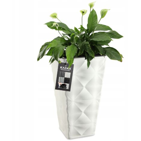 KADAX Pot de Fleur Pot de Fleur avec Insert Jardin Blanc 56cm