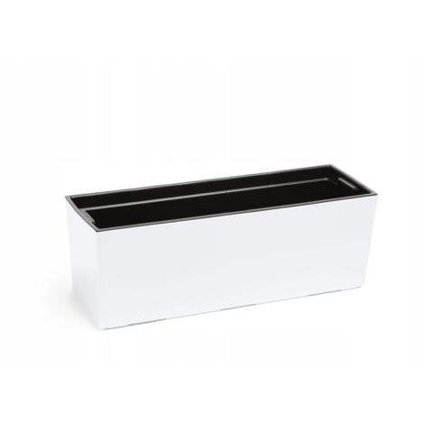 KADAX Pot de Fleurs Balcon + Insert 19x56cm Blanc