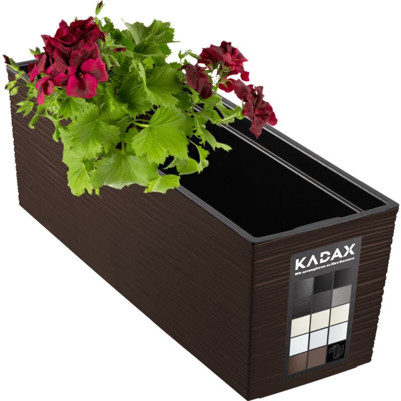 Pot de Fleurs Balcon + Insert 19x56cm Moka - Kadax
