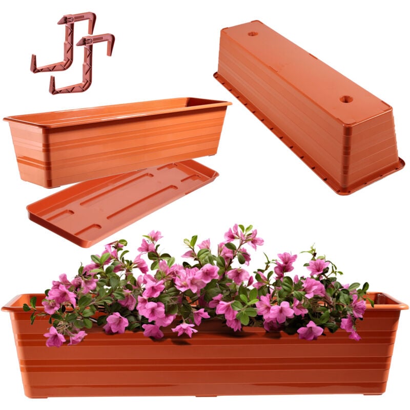 Pot de Fleurs Balconnière 60cm + 2 Poignées - Kadax