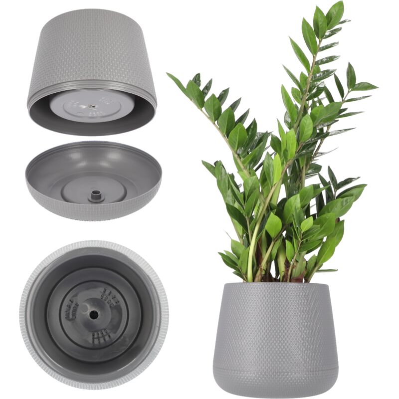 Pot de Fleurs en Plastique ř 13-23 cm 4 Couleurs Ovale avec Dessous de Verre dans Le kit de Fleurs Pot de Fleurs Pot de Fleurs - Kadax
