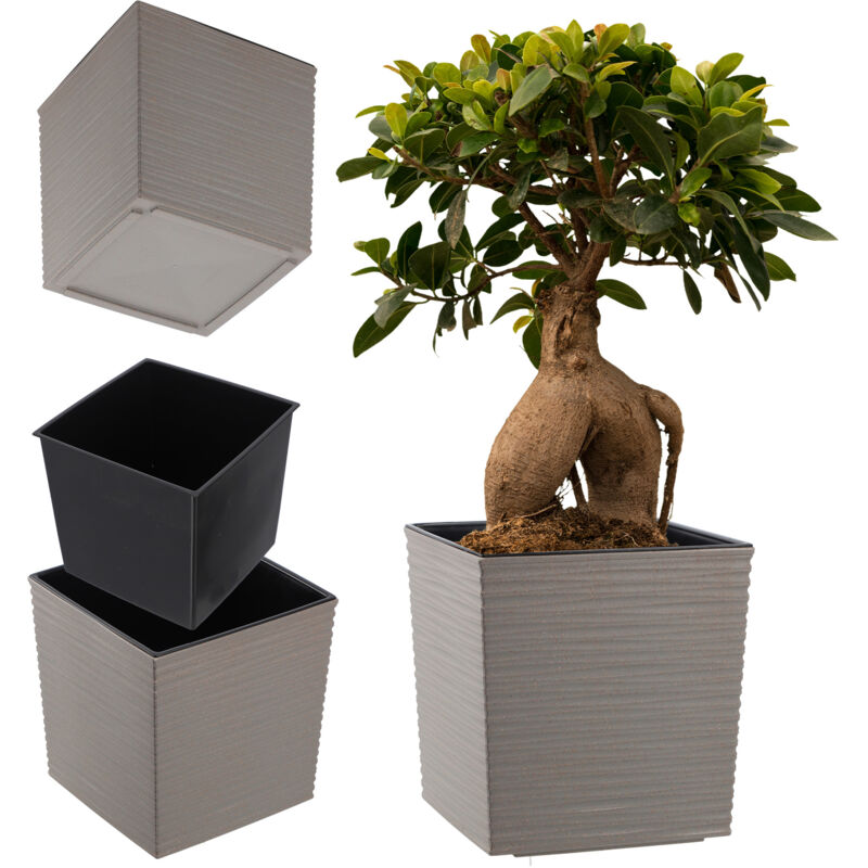 Pot de Fleurs Insert de Pot de Jardin Gris 19 cm - Kadax