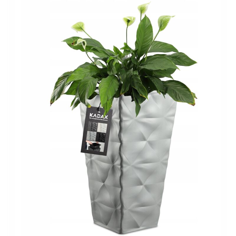 Pot de Fleurs Pot de Fleur avec Insert Jardin Gris 56cm - Kadax