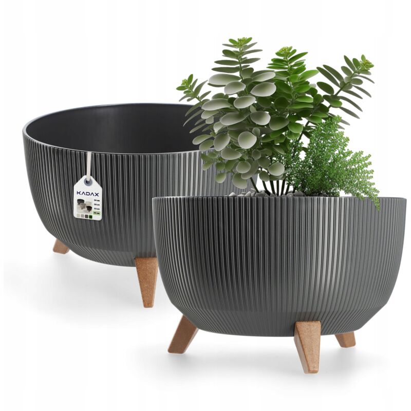 Kadax - Pot de Fleurs Pot de Fleurs 40 cm Insert Couvercle Bol