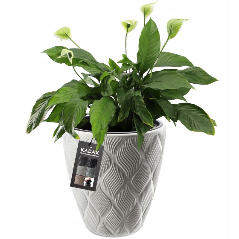 KADAX Pot de fleurs Pot de fleurs avec couvercle d'insertion Blanc 42 cm