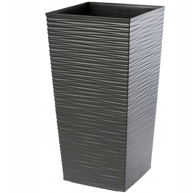 Pot de Fleurs Pot de Fleurs avec Couvercle d'insertion Support de Fleurs Haut Jardin Graphite 34x68cm - Kadax