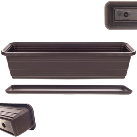 KADAX Pot de Fleurs pour Balcon Pot de Fleur 60 cm + Support Moka