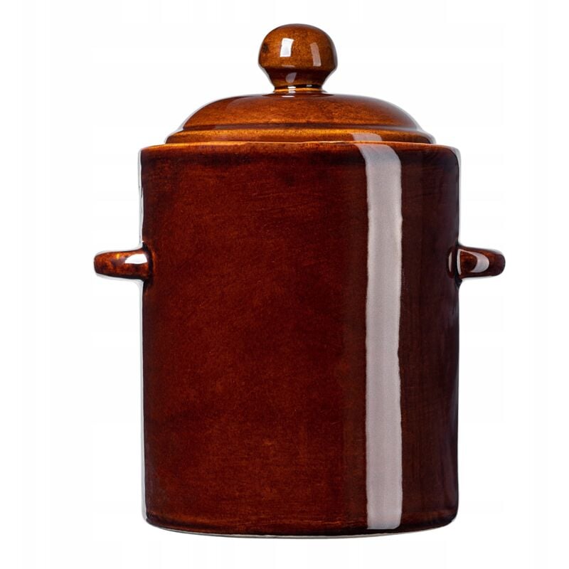 Kadax - Pot en grès, en céramique dense, avec couvercle, passe au lave-vaisselle, fait à la main, pour concombres et choucroute, 2,5 l