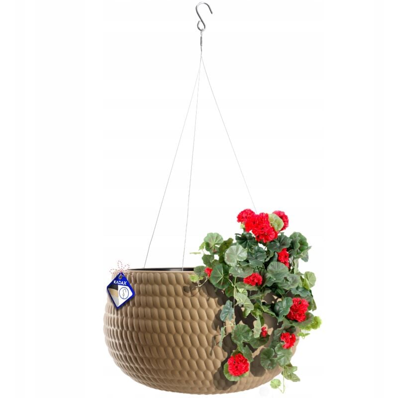 Kadax - Pot Suspendu Suspendu Suspendu avec chaîne et Crochet, Pot de Fleurs Suspendu pour Plantes grimpantes, Cache-Pot avec Insert,( 32 cm, Beige)