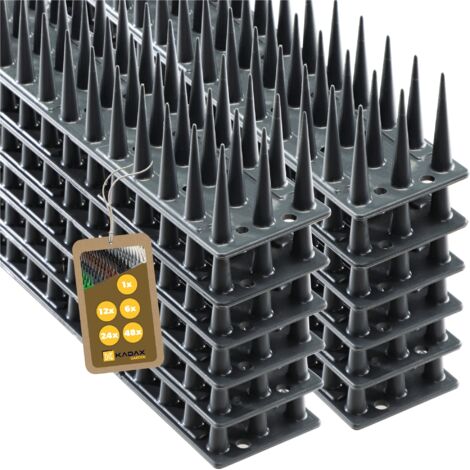 KADAX Púas de plástico para palomas, 12 piezas, 6,12 m