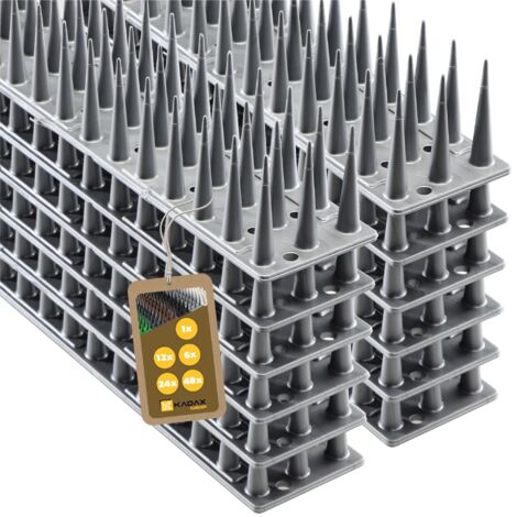 KADAX Púas de plástico para palomas, 12 piezas, 6,24 m