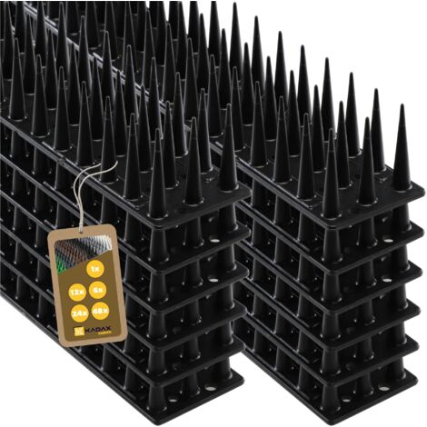 KADAX Púas de plástico para palomas, 12 piezas, 6,24 m