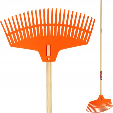 KADAX Rastrello con manico in legno per foglie d'erba, 160 cm
